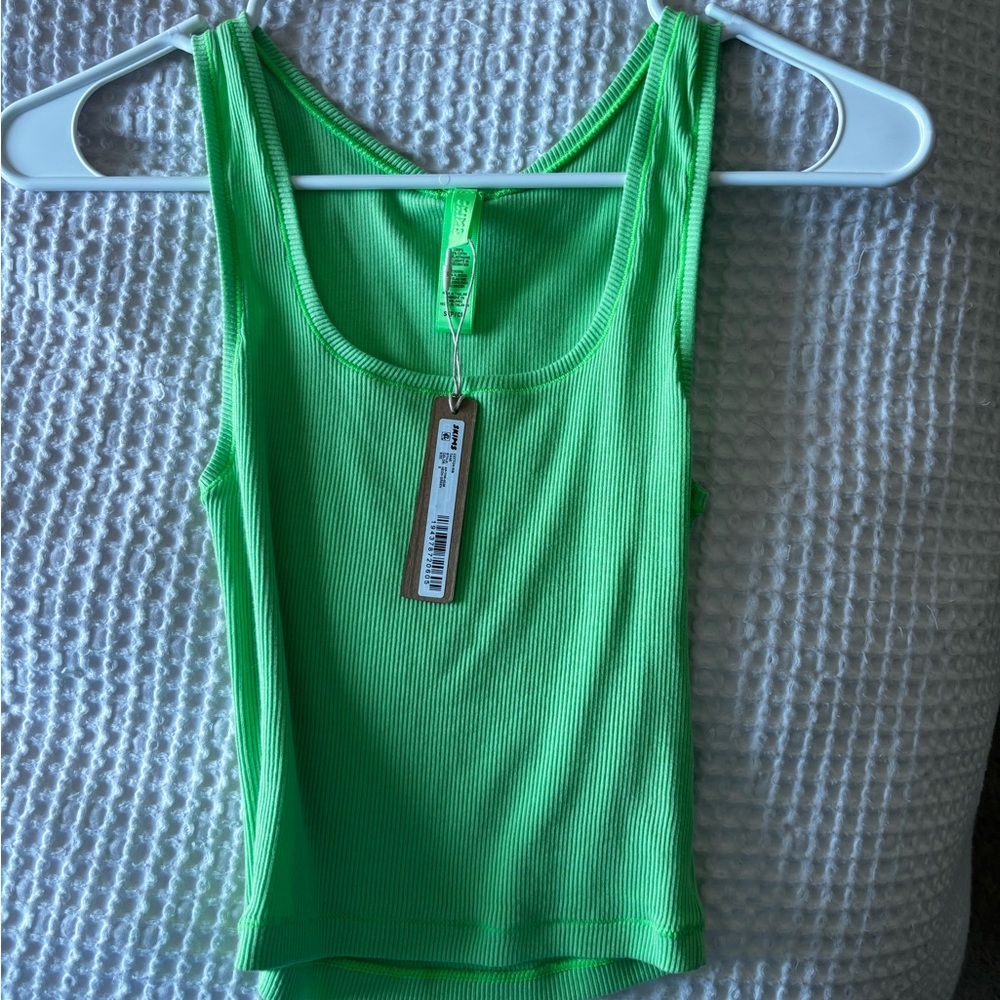 Skims Green Ribbed Tank Top - Picture 2 of 6